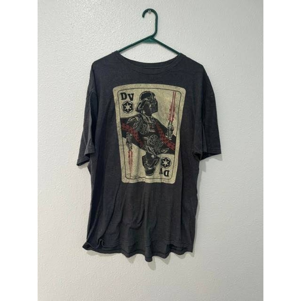 Star Wars Darth Vader Playing Card Graphic T-Shirt Mens 2XL Charcoal Heather Tee
